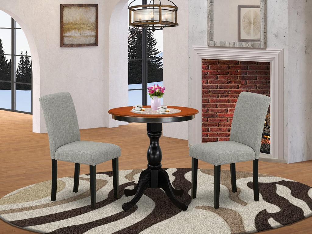 Stylish ESAB3-73F-LG 3-Piece Dining Ensemble with Round Table & Lovely Chairs, 30x30 Black Cherry
