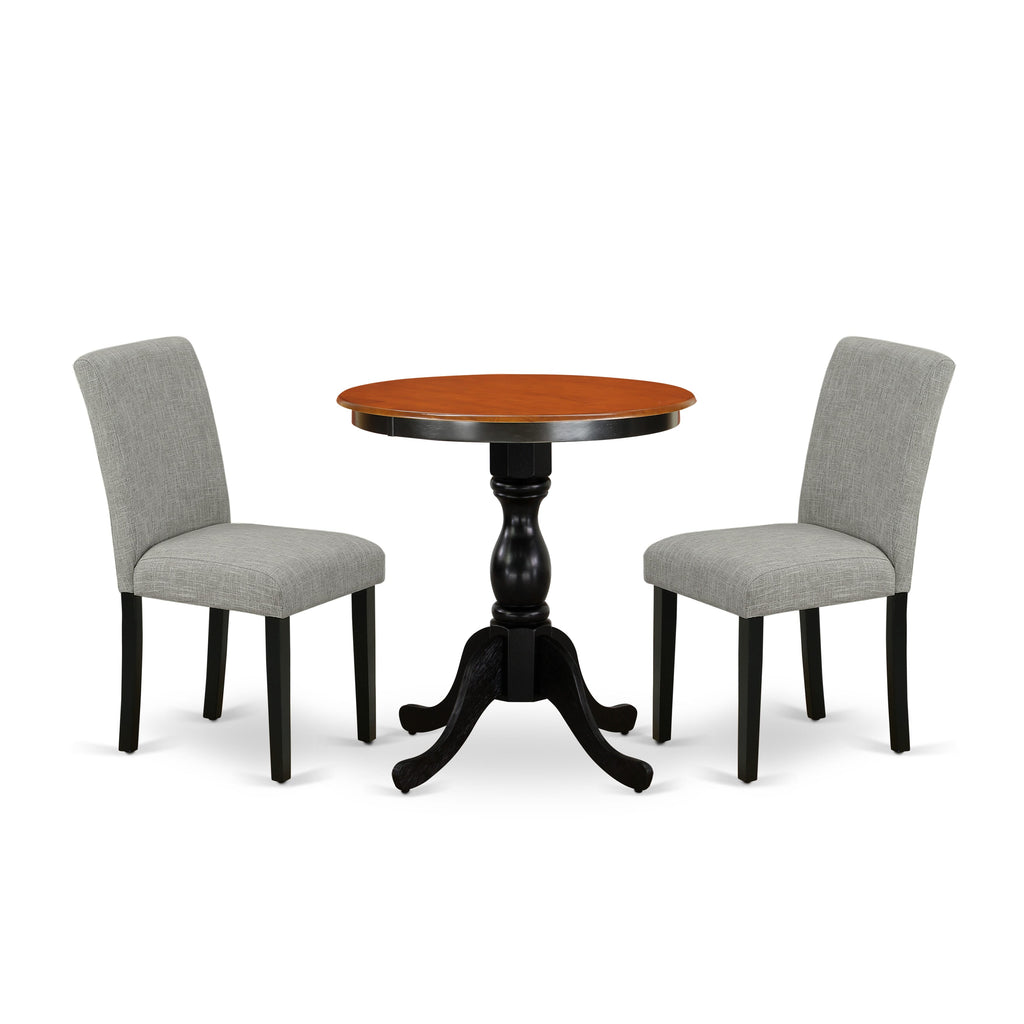 Stylish ESAB3-73F-LG 3-Piece Dining Ensemble with Round Table & Lovely Chairs, 30x30 Black Cherry