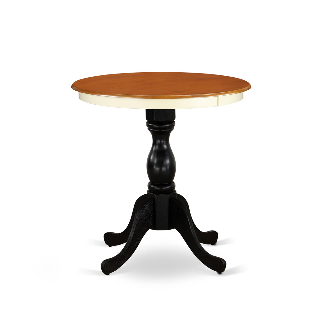 EST-WGZ-IZ Eden Multi-Color 30x30 Inch Round Kitchen Table with Central Base Design for Dining