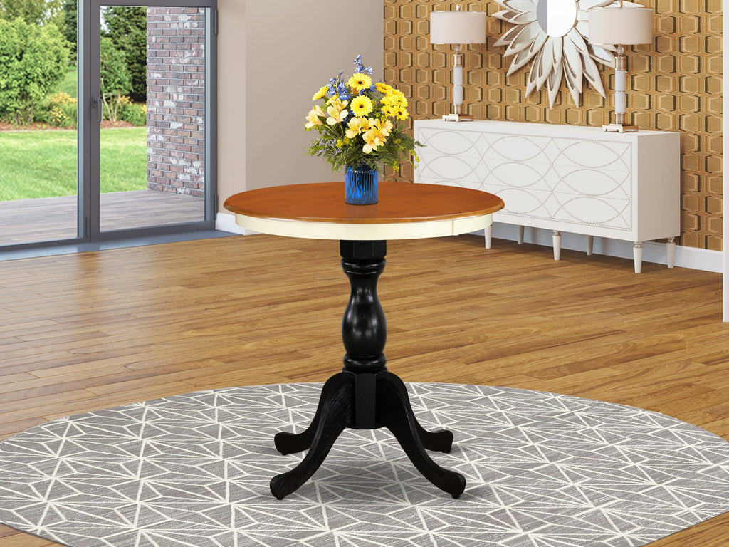 EST-WGZ-IZ Eden Multi-Color 30x30 Inch Round Kitchen Table with Central Base Design for Dining