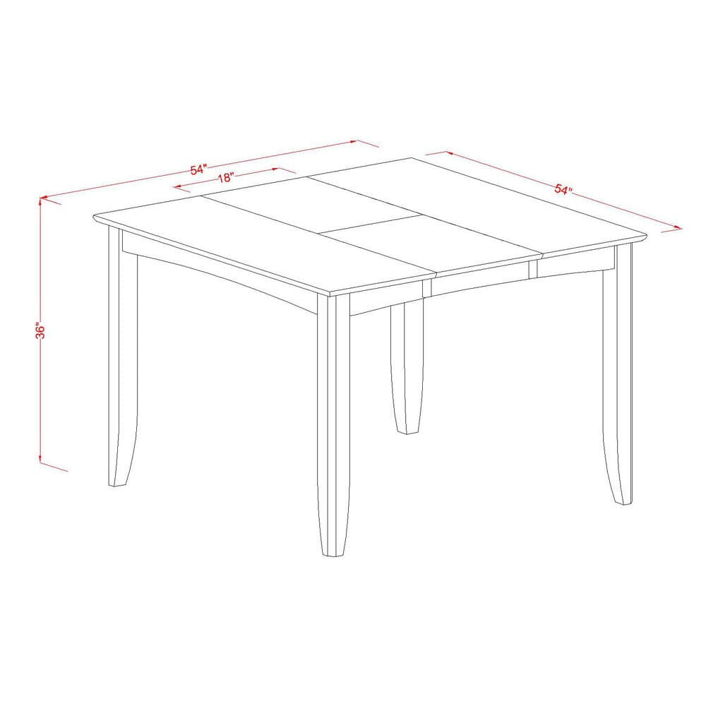 FAIR5-BPO-K 5-Piece Counter Dining Set with Square Table & 4 Chairs, 54-Inch, Espresso Finish