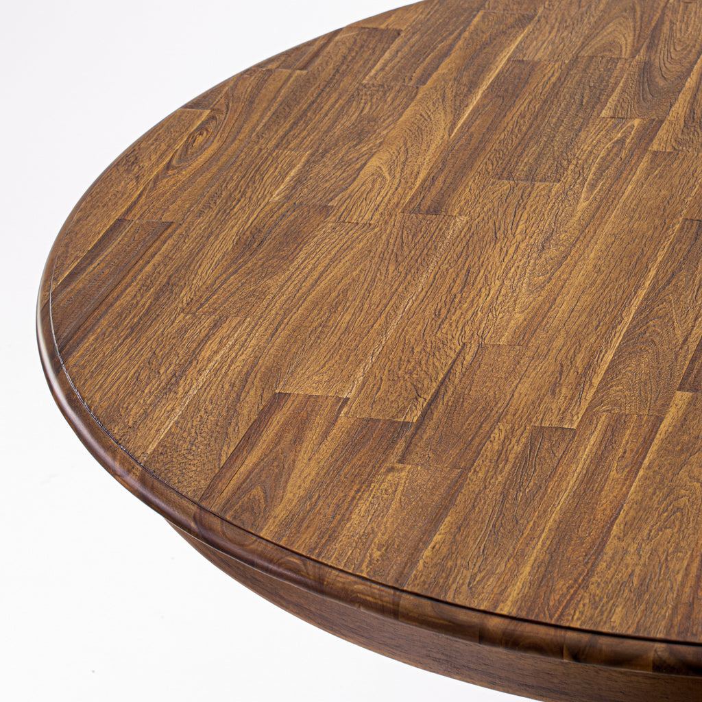 FE2-0Q-KX Ferris Modern 48 Round Dining Table with Antique Walnut Finish and Pedestal Base