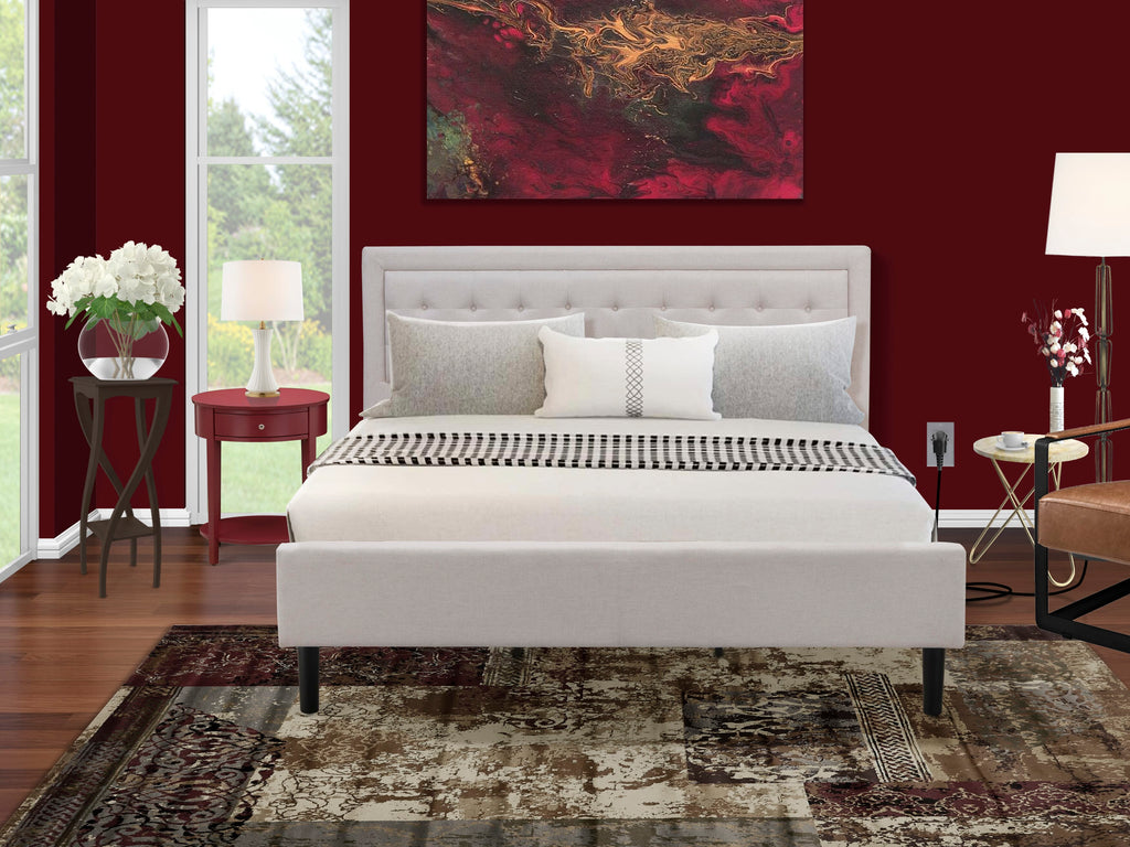 FN08K-T19WG 2-Piece Fannin Bedroom Ensemble with a King Bed and Vintage Nightstand in Mist Beige