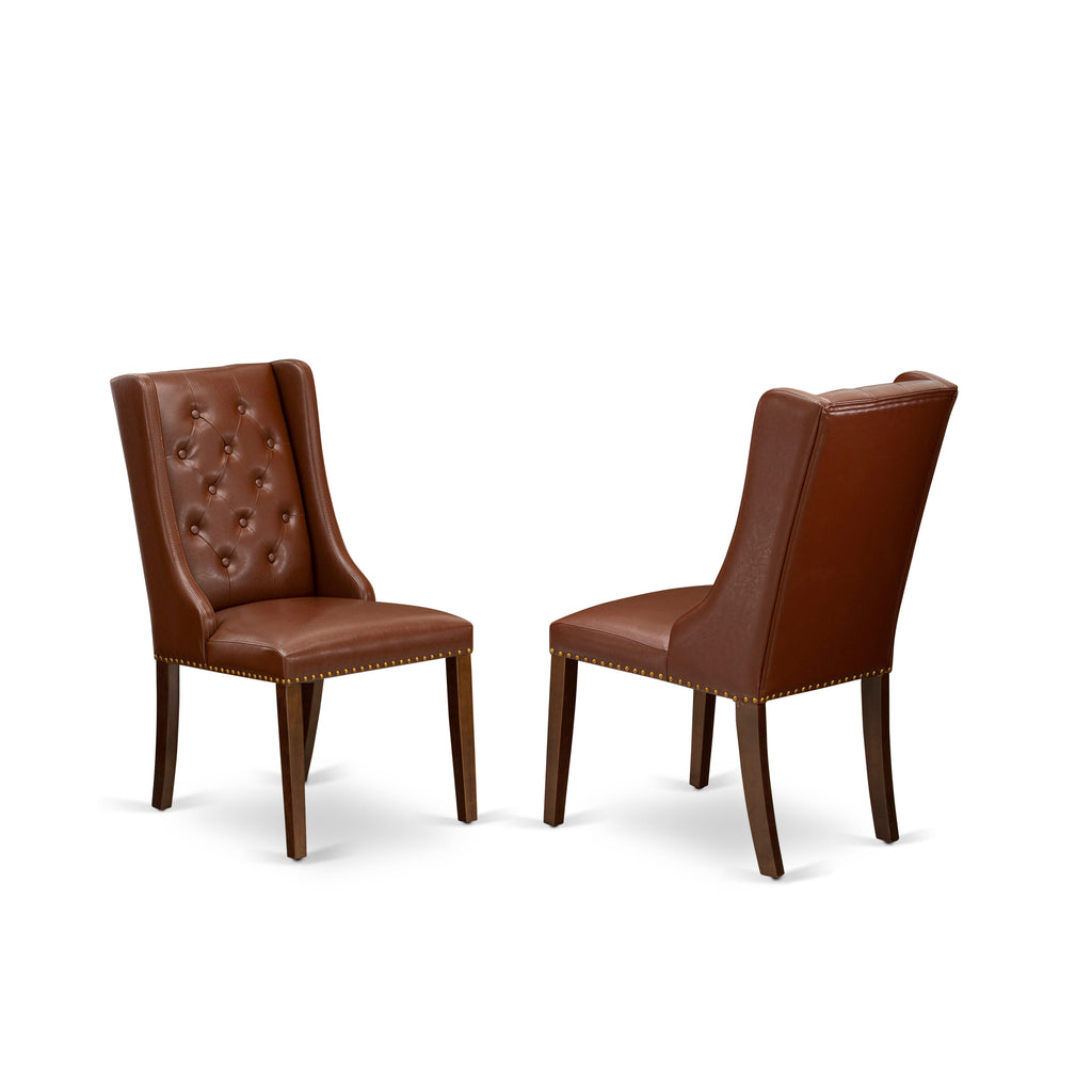 CAFO5-OOM-9F 5-Piece Dining Set with Rectangle Table & Upholstered Chairs, Mahogany Elegance