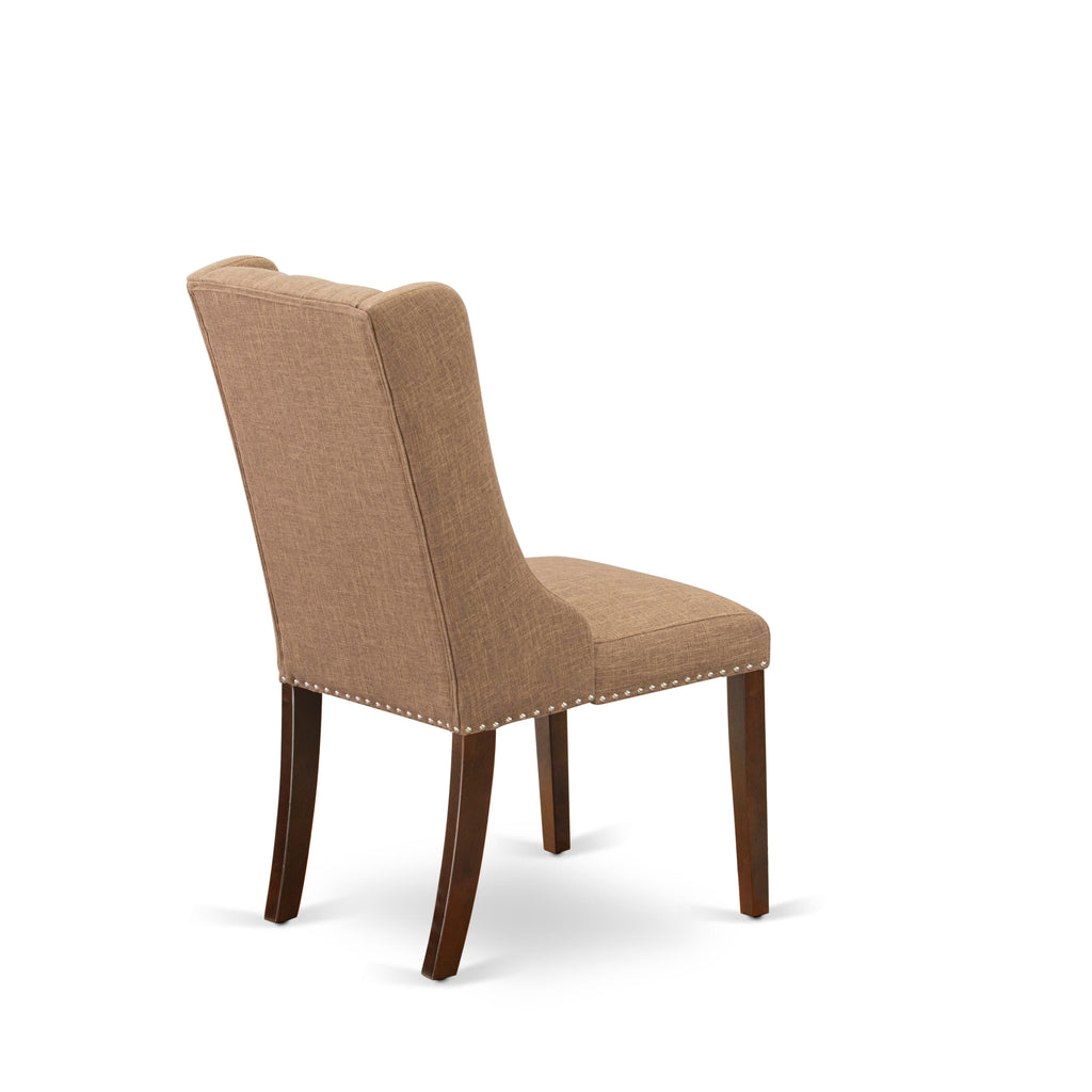 CAFO7-Q9P-A3 7-Piece Mahogany Dining Ensemble with Rectangular Table and Soft Sable Fabric Seating