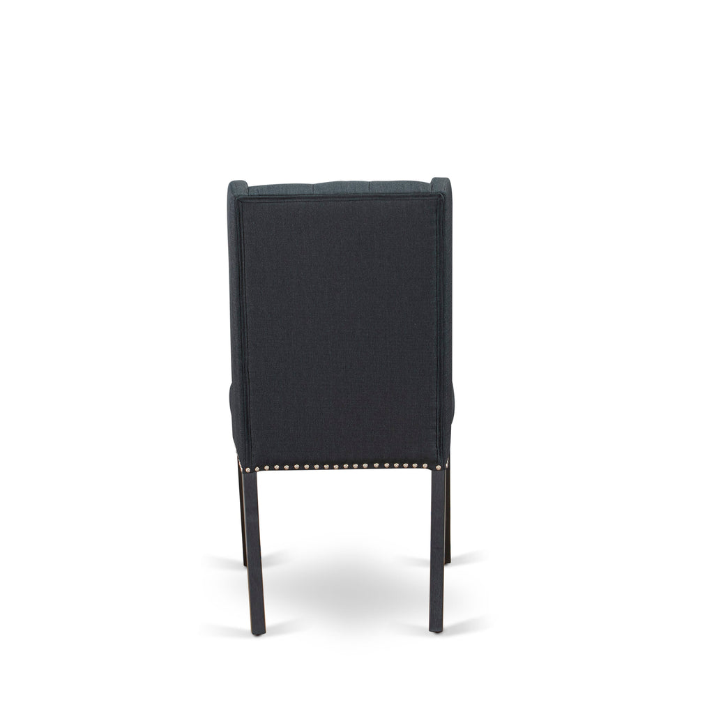 X696FC8D0-3 5 Piece Dining Set with Rectangle Table & 4 Black Chairs, Contemporary Style