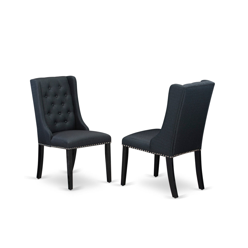 X696FC8D0-3 5 Piece Dining Set with Rectangle Table & 4 Black Chairs, Contemporary Style