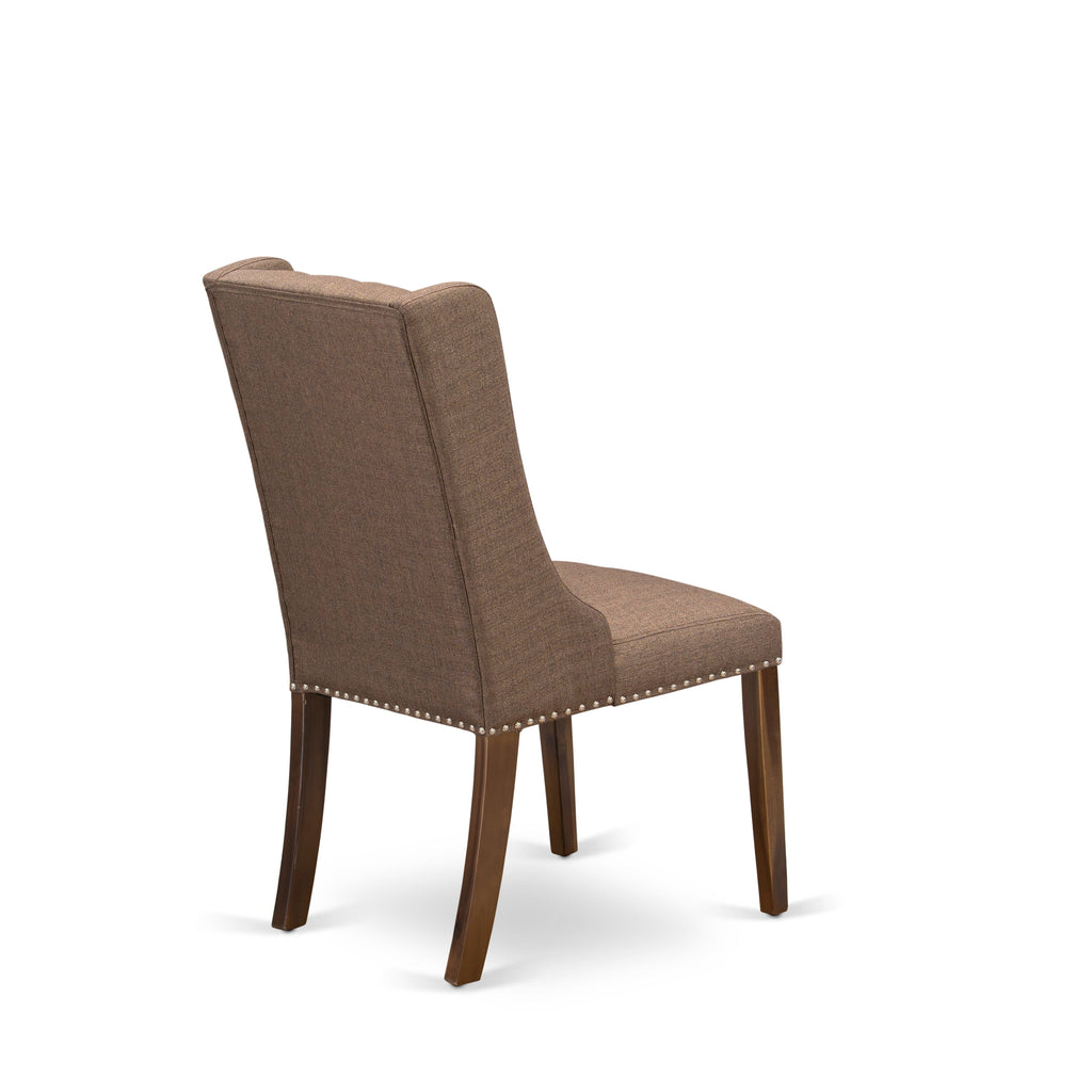LAFO5-43-SK Elegant 5-Piece Dining Ensemble with Extendable Table & Brown Upholstery, 42x92 in, Jacobean Flair