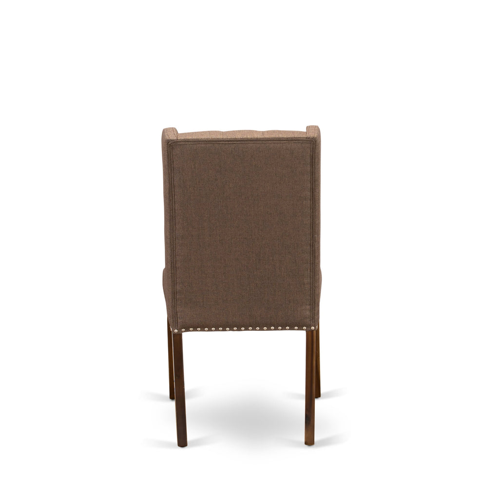 LAFO5-43-SK Elegant 5-Piece Dining Ensemble with Extendable Table & Brown Upholstery, 42x92 in, Jacobean Flair