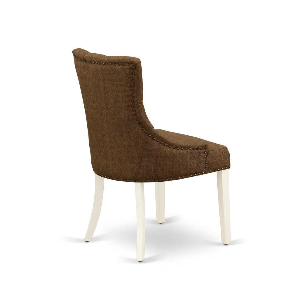 AVFR5-3MH-3T Oval Expandable Dining Ensemble with 4 Brown Upholstered Seats, 42x60