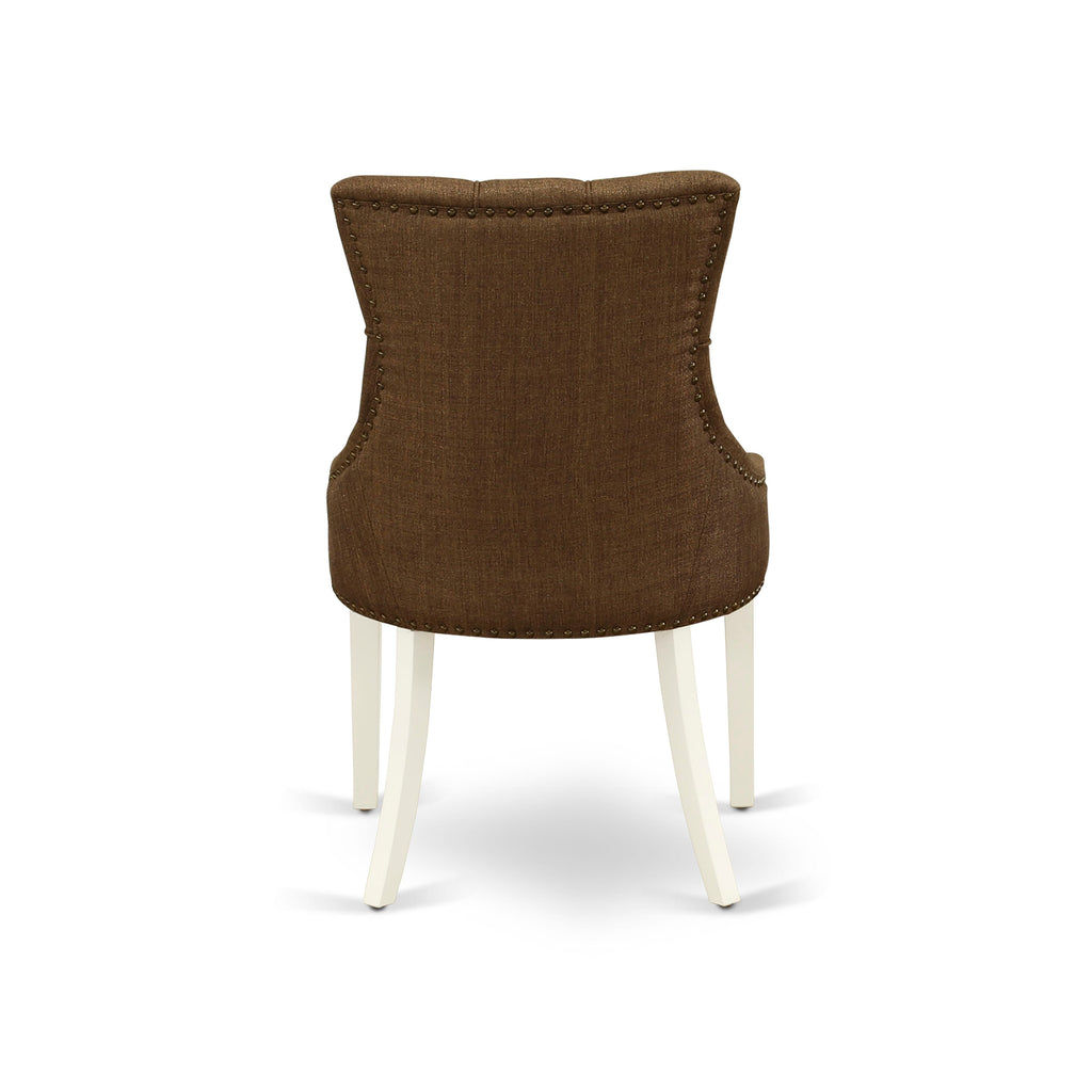 CAFR6-IC1-XW 6-Piece Dining Ensemble, Rectangular Table with 4 Beige Linen Fabric Chairs & Bench, 36x60 Linen White