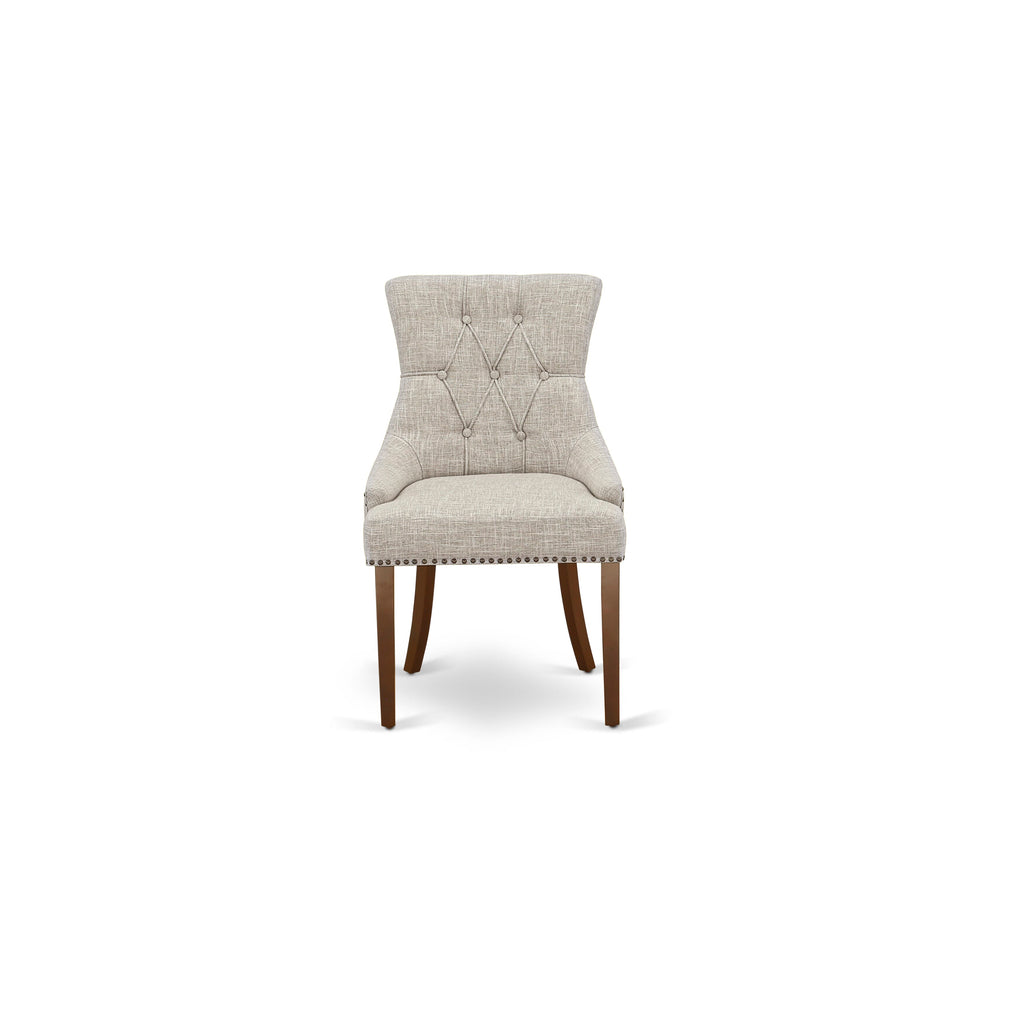 CAFR7-EAZ-39 Dining Ensemble with Rectangle Table & 6 Fabric Upholstered Chairs, 36x60 Mahogany Delight