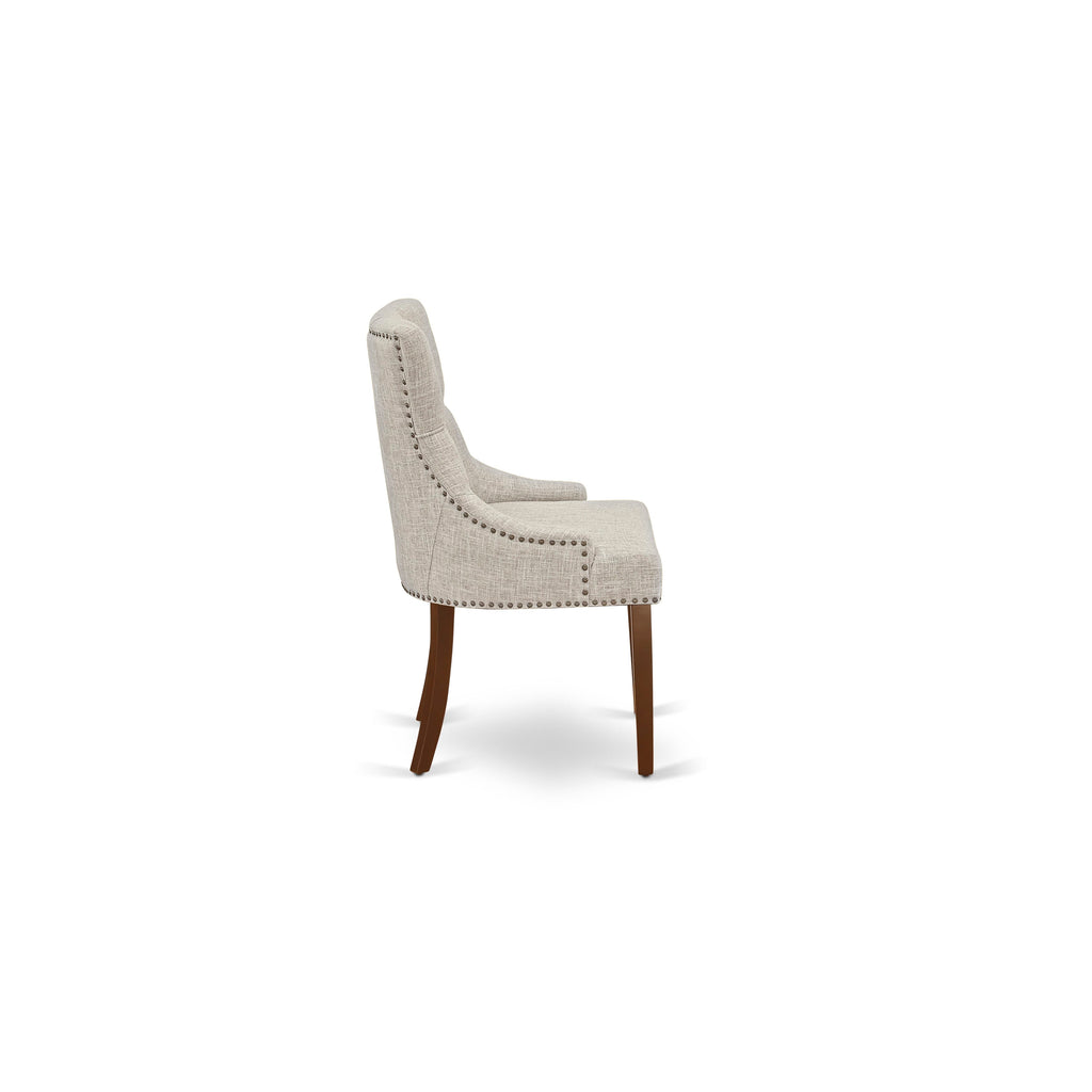 CAFR7-EAZ-39 Dining Ensemble with Rectangle Table & 6 Fabric Upholstered Chairs, 36x60 Mahogany Delight