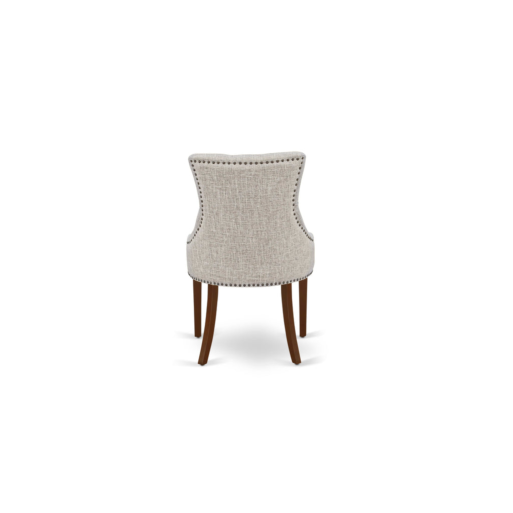 CAFR7-EAZ-39 Dining Ensemble with Rectangle Table & 6 Fabric Upholstered Chairs, 36x60 Mahogany Delight