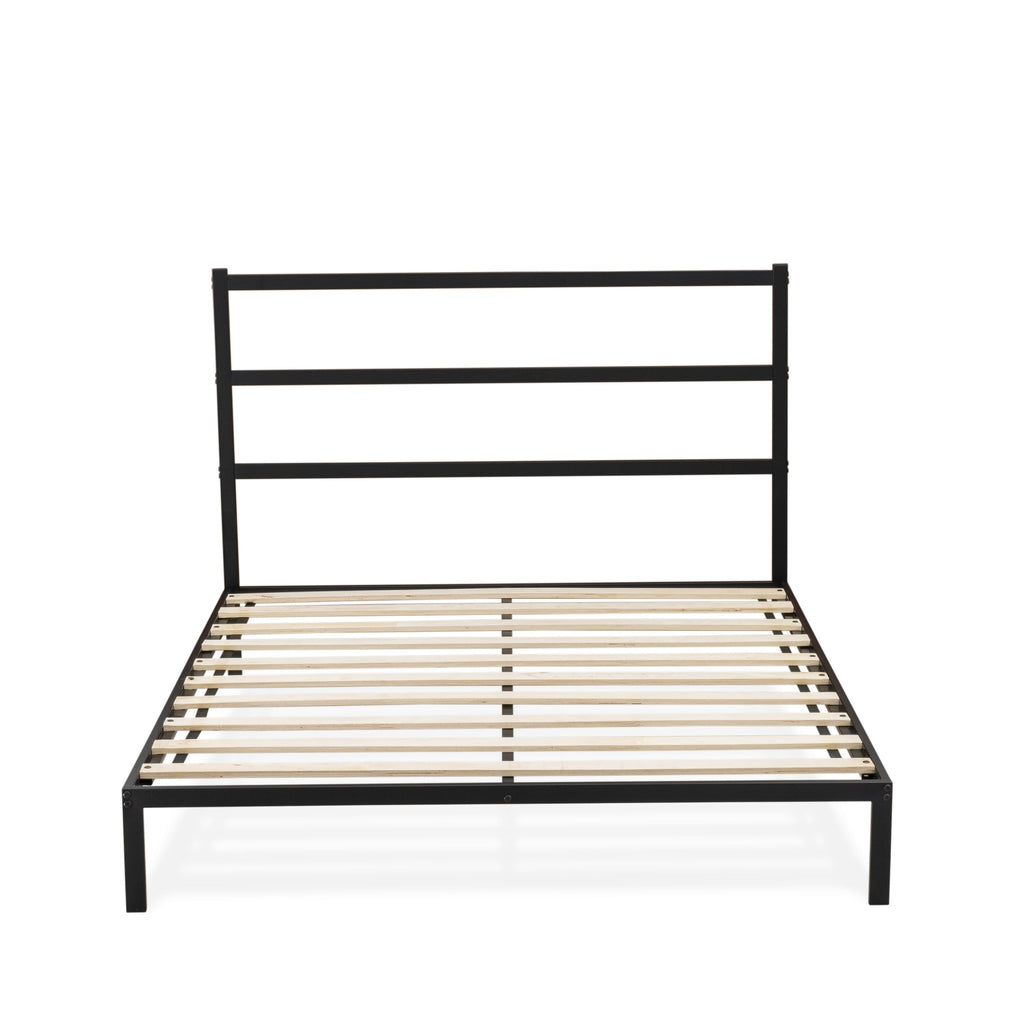 FTQBBUH Queen Platform Bed - Sleek Design with Five Sturdy Legs in Textured Black Finish
