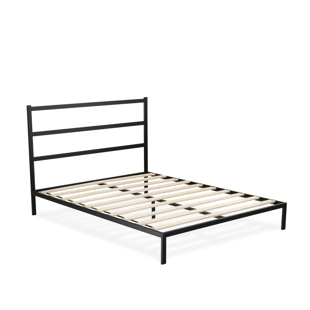 FTQBBUH Queen Platform Bed - Sleek Design with Five Sturdy Legs in Textured Black Finish