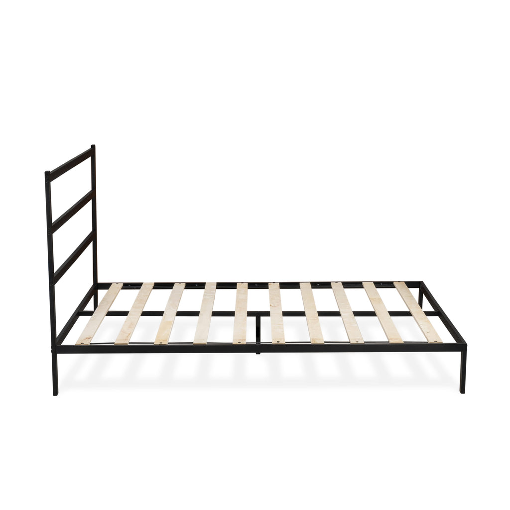 FTQBBUH Queen Platform Bed - Sleek Design with Five Sturdy Legs in Textured Black Finish