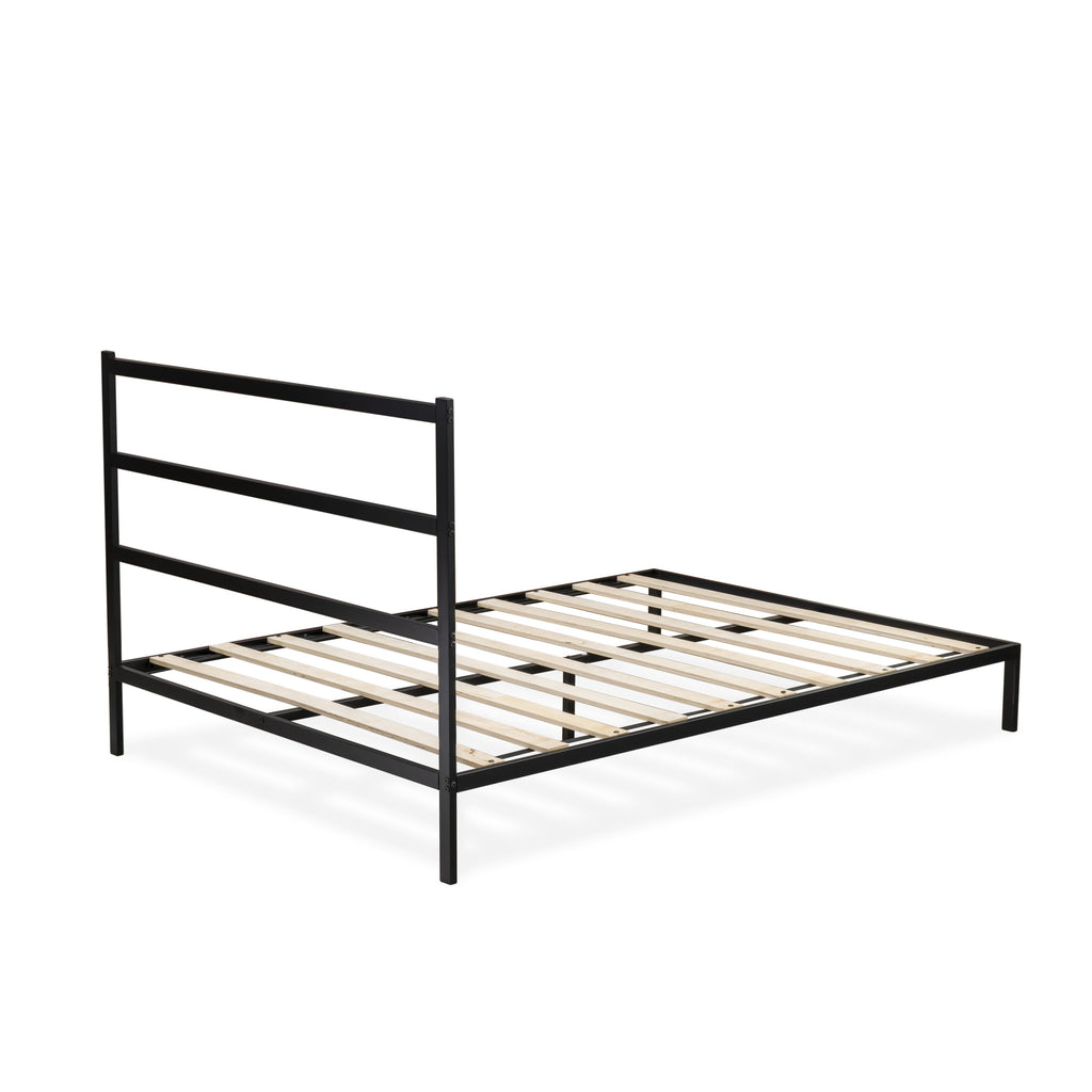 FTQBBUH Queen Platform Bed - Sleek Design with Five Sturdy Legs in Textured Black Finish