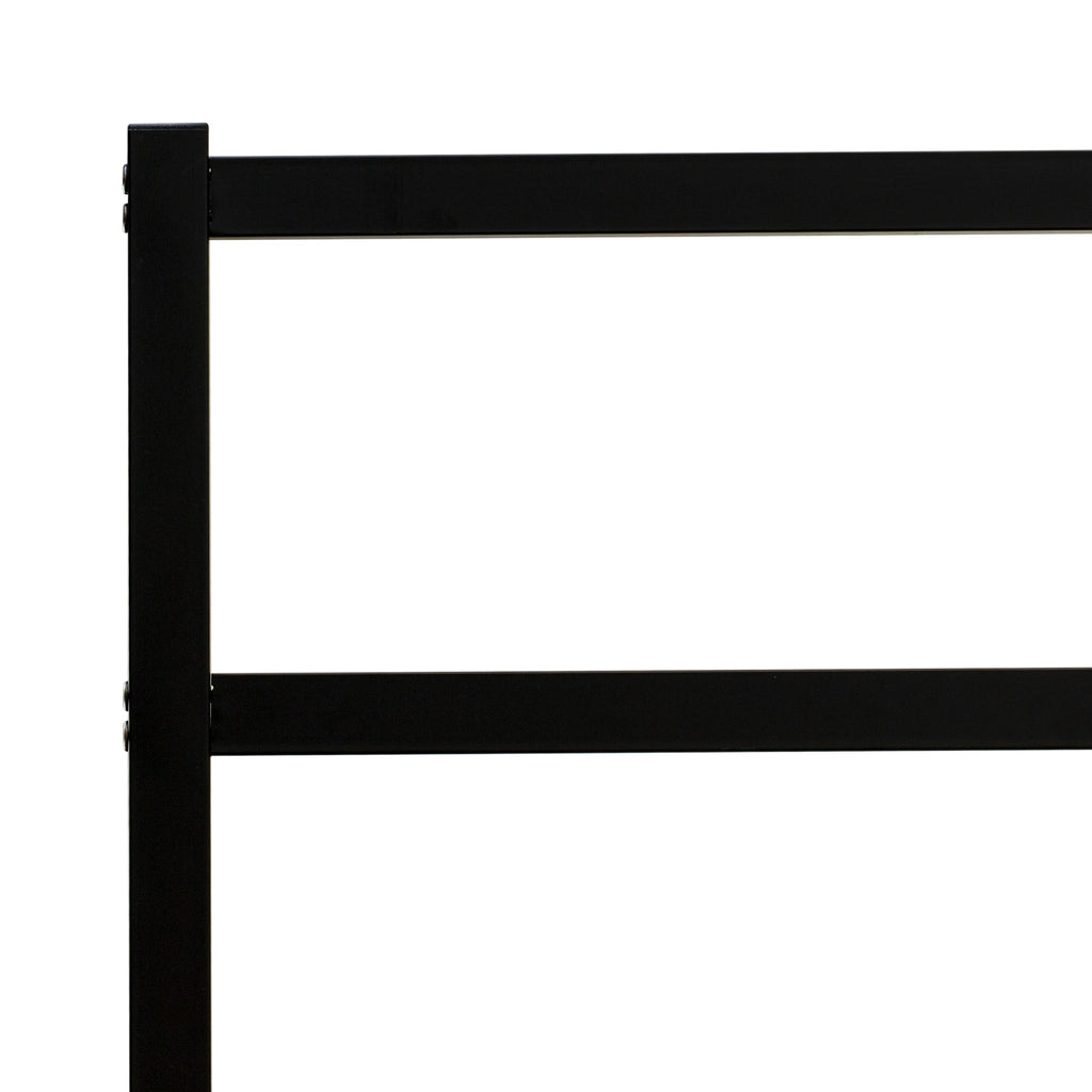 FTQBBUH Queen Platform Bed - Sleek Design with Five Sturdy Legs in Textured Black Finish