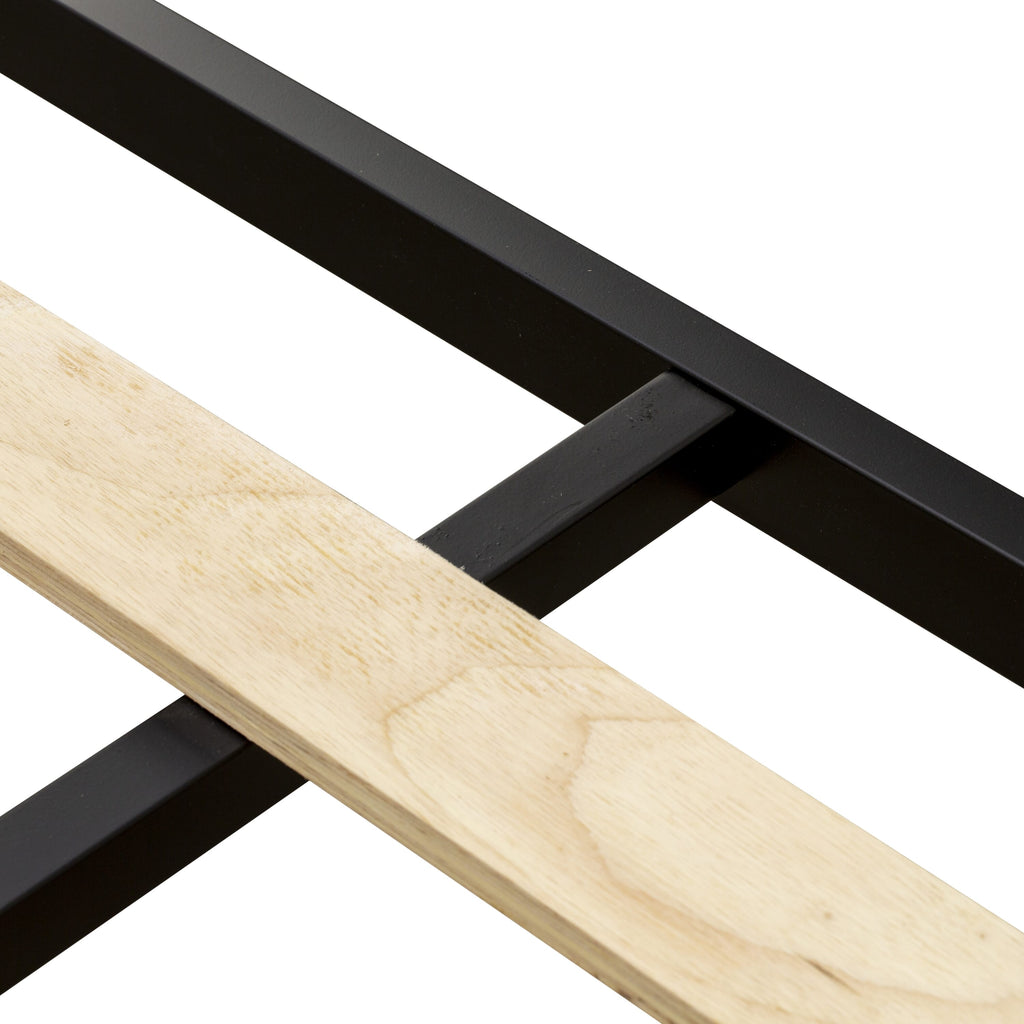FTQBBUH Queen Platform Bed - Sleek Design with Five Sturdy Legs in Textured Black Finish