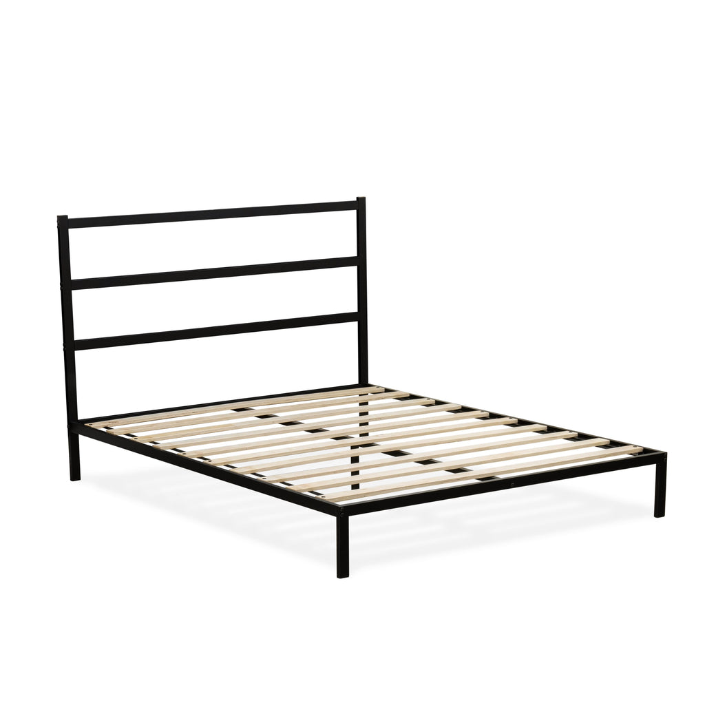 FTQBBUH Queen Platform Bed - Sleek Design with Five Sturdy Legs in Textured Black Finish