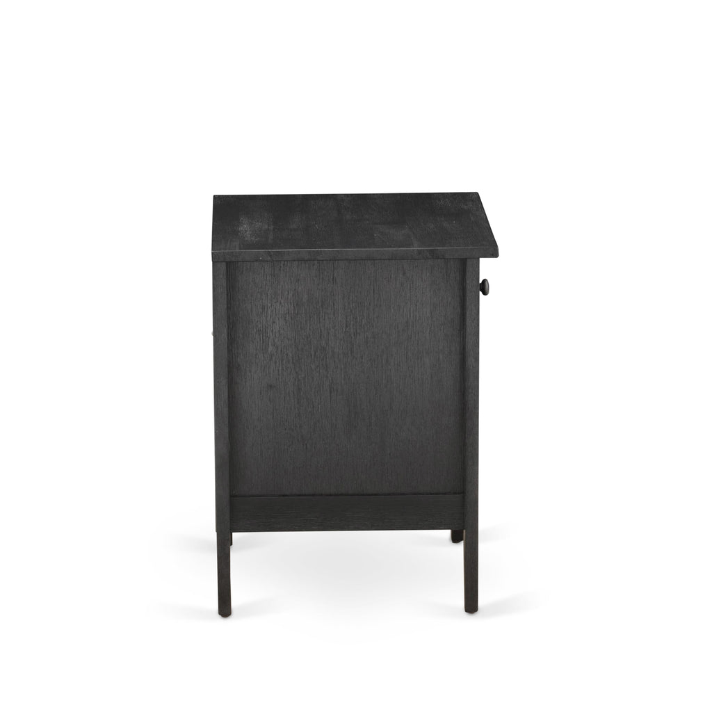 KD18F-XJB80 Bedroom Duo Elegant Upholstered Full Platform Bed & Wooden Nightstand Ensemble
