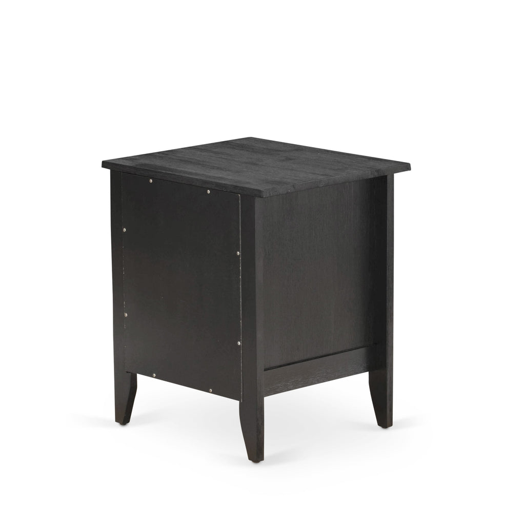 KD18F-XJB80 Bedroom Duo Elegant Upholstered Full Platform Bed & Wooden Nightstand Ensemble