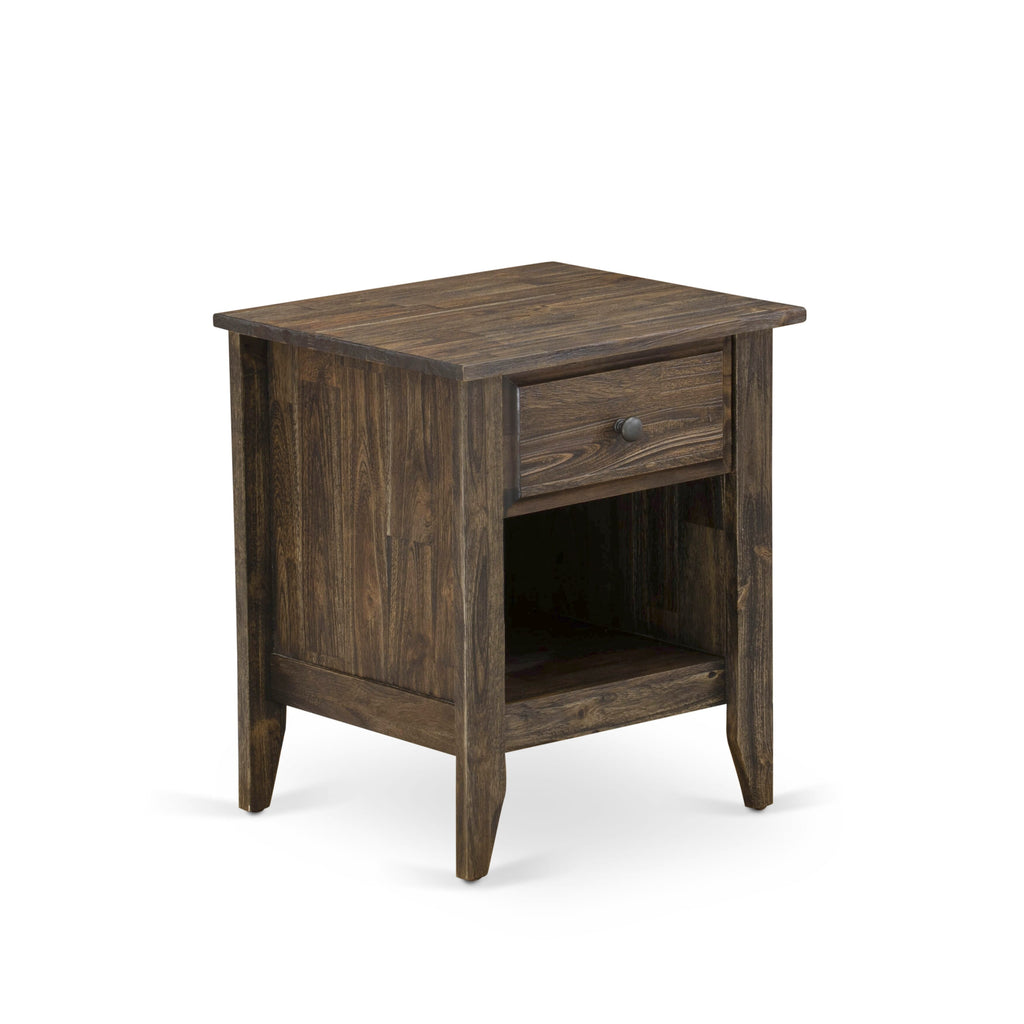 Chic GA-07-MR Gallatin Rectangular Nightstand with Storage Drawer, Distressed Finish, 18x21