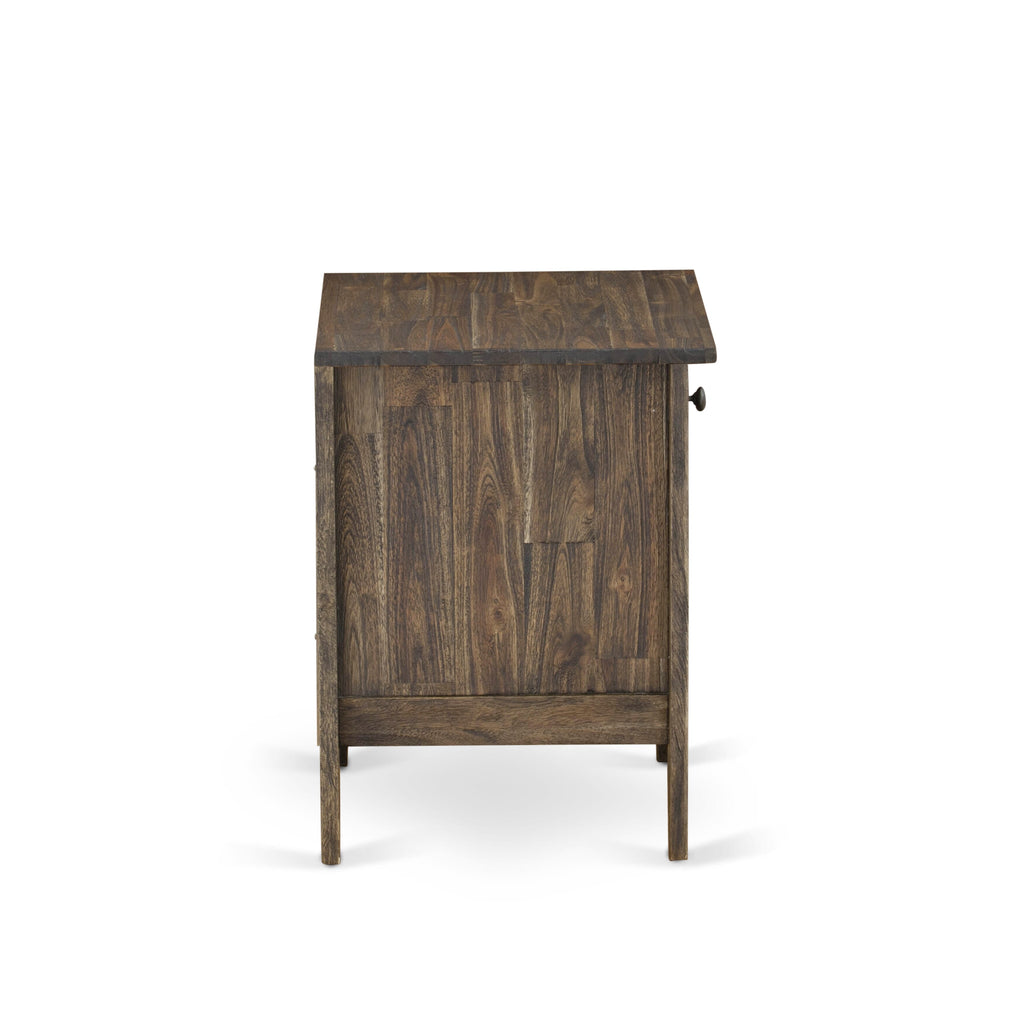 FN08Q-LG40R Elegant Bedroom Collection Queen Wingback Bed & Stylish Night Stand in Mist Beige Linen