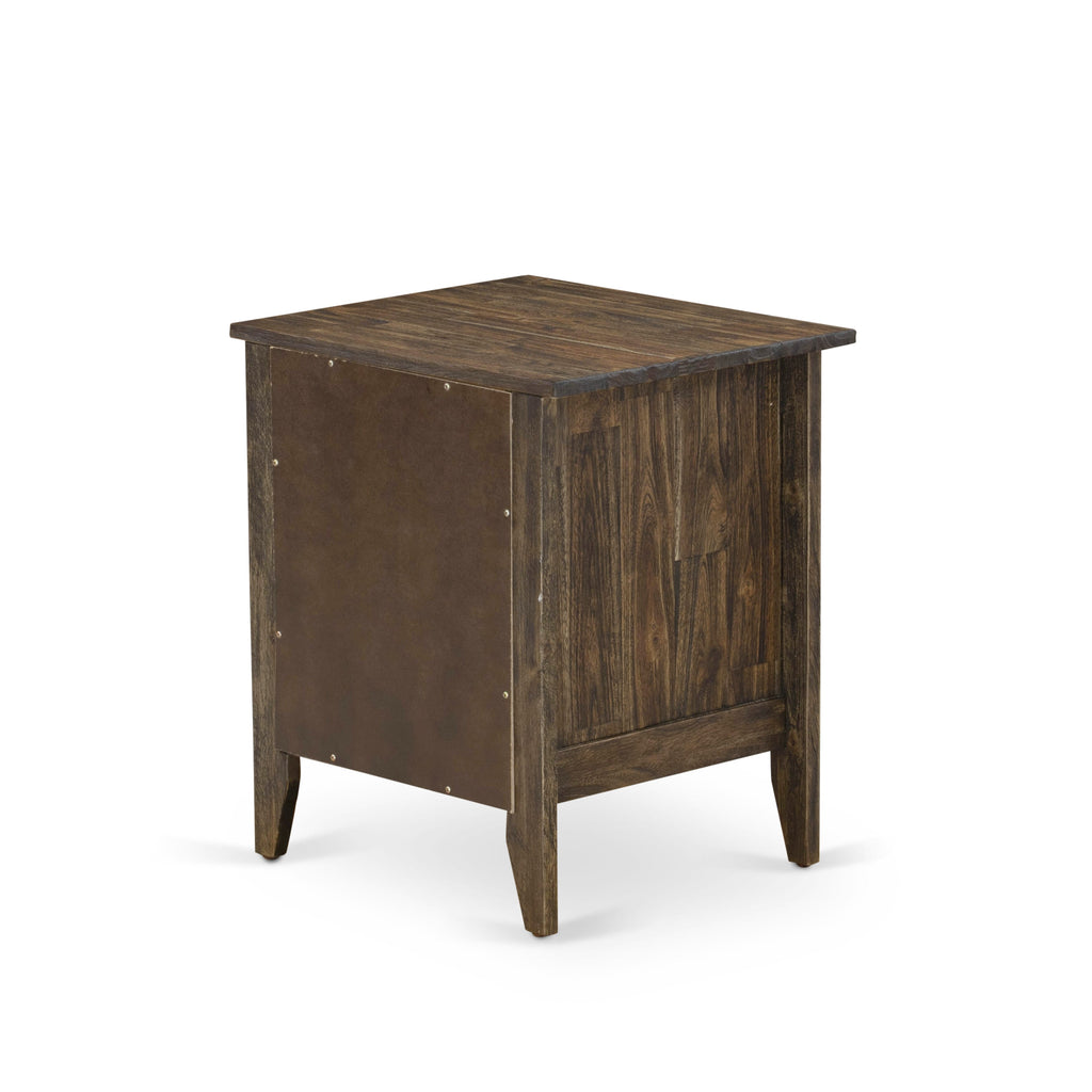 FN08Q-LG40R Elegant Bedroom Collection Queen Wingback Bed & Stylish Night Stand in Mist Beige Linen