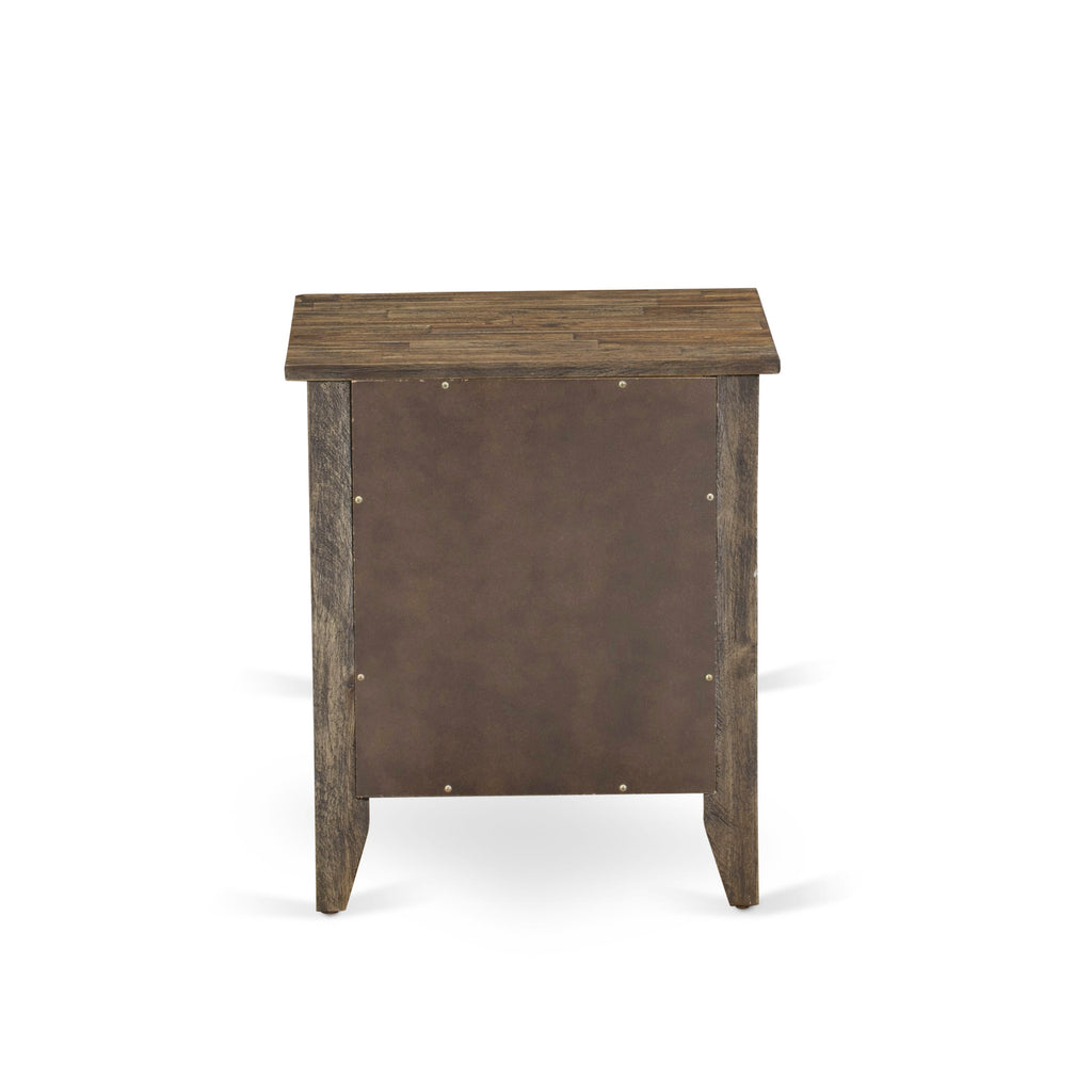 FN08Q-LG40R Elegant Bedroom Collection Queen Wingback Bed & Stylish Night Stand in Mist Beige Linen