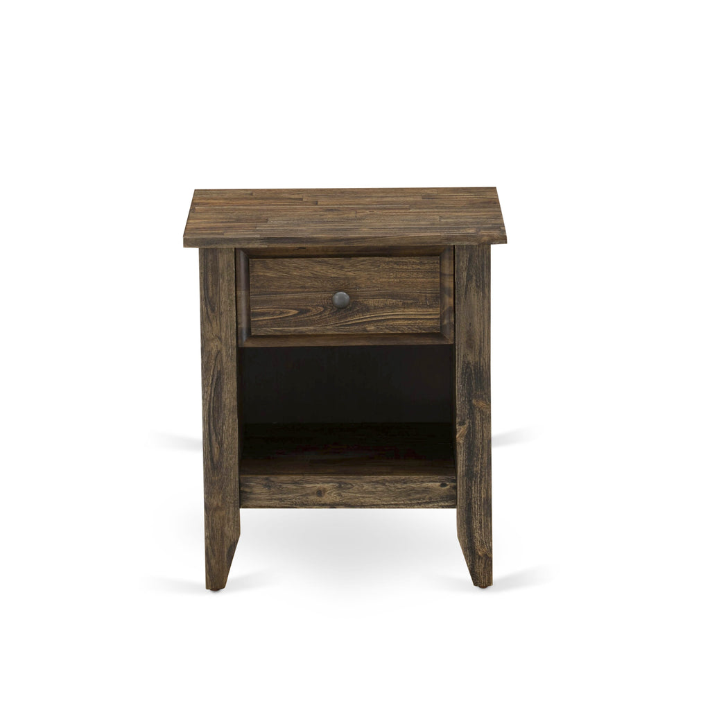 FN08Q-LG40R Elegant Bedroom Collection Queen Wingback Bed & Stylish Night Stand in Mist Beige Linen