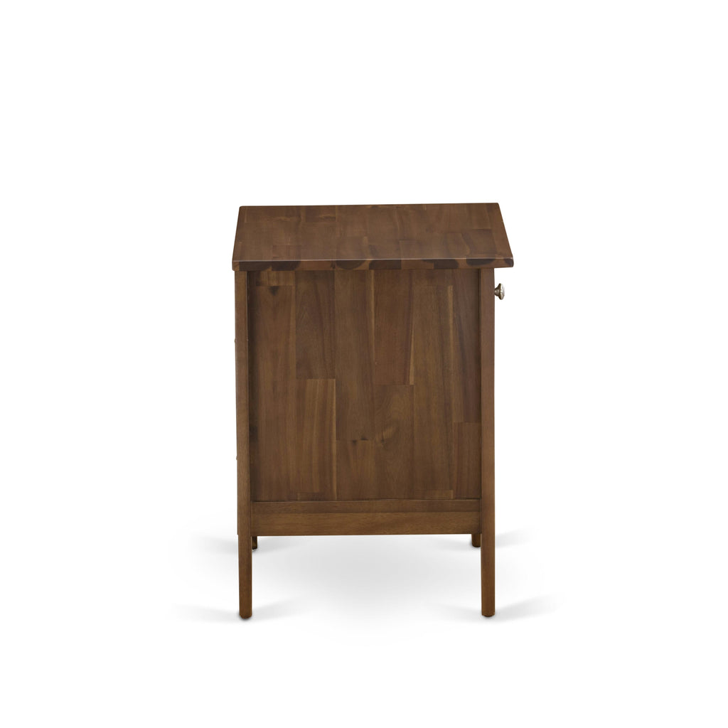 KD18F-Z4G2I Charming Bedroom Furnishing Duo - Padded Full Bed Frame with Elegant Brown Fabric and Tufted Headboard Paired with Stylish Nightstand with Drawer
