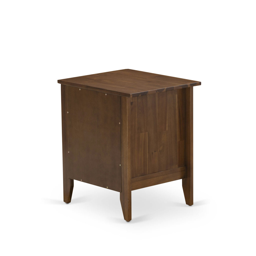 KD18F-Z4G2I Charming Bedroom Furnishing Duo - Padded Full Bed Frame with Elegant Brown Fabric and Tufted Headboard Paired with Stylish Nightstand with Drawer