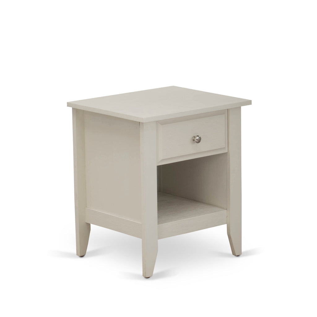 GA-0C-B1 Gallatin Bedroom Side Table with Drawer, 18x21 Rectangular Design, Wirebrushed Finish in Buttercream