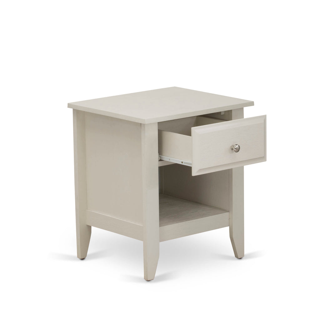 FN11Q-TQPN1 2-Piece Bedroom Ensemble Queen Frame & Nightstand, Sturdy Build - Denim Blue Linen
