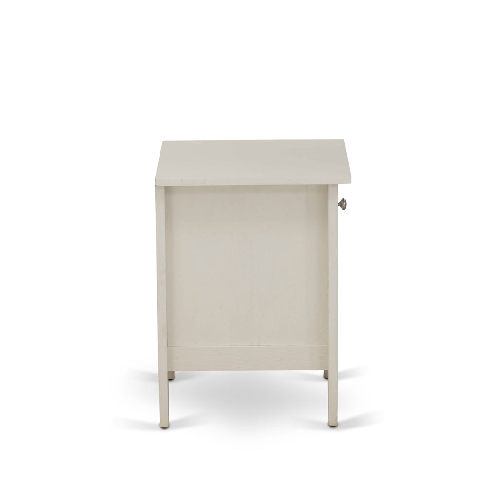 NL19Q-LKN2B Elegant 3-Piece Sleeping Ensemble Luxurious Velvet Queen Bed with Plush Tufting, Chic White Finish, Complemented by a Cream-Toned Nightstand