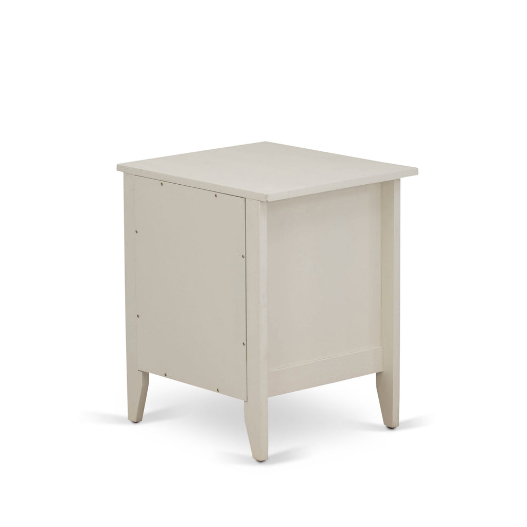 FN11Q-TQPN1 2-Piece Bedroom Ensemble Queen Frame & Nightstand, Sturdy Build - Denim Blue Linen