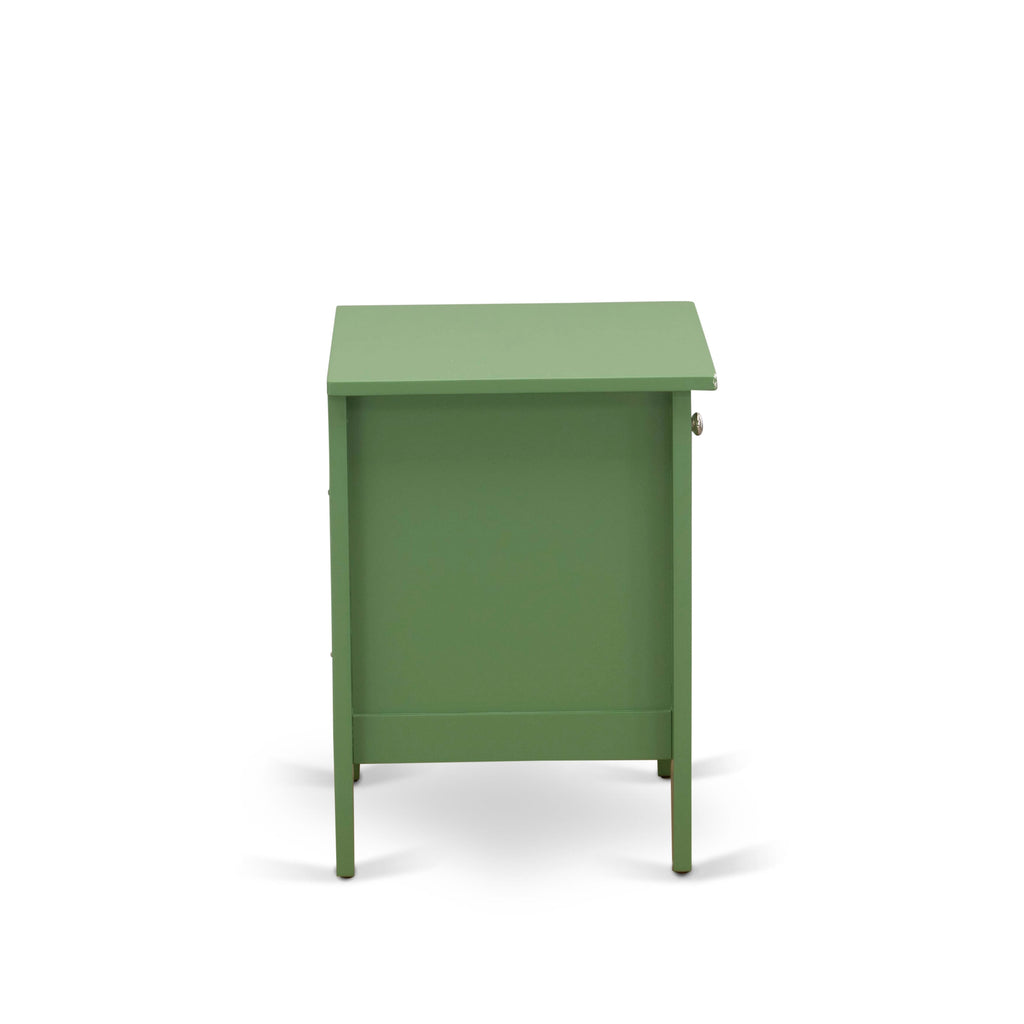 NL19Q-8SNXA Three-Piece Bedroom Ensemble with Tufted Queen Bed & Green Accent Nightstand