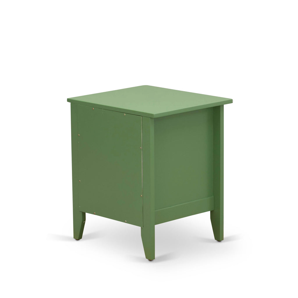 NL19Q-8SNXA Three-Piece Bedroom Ensemble with Tufted Queen Bed & Green Accent Nightstand