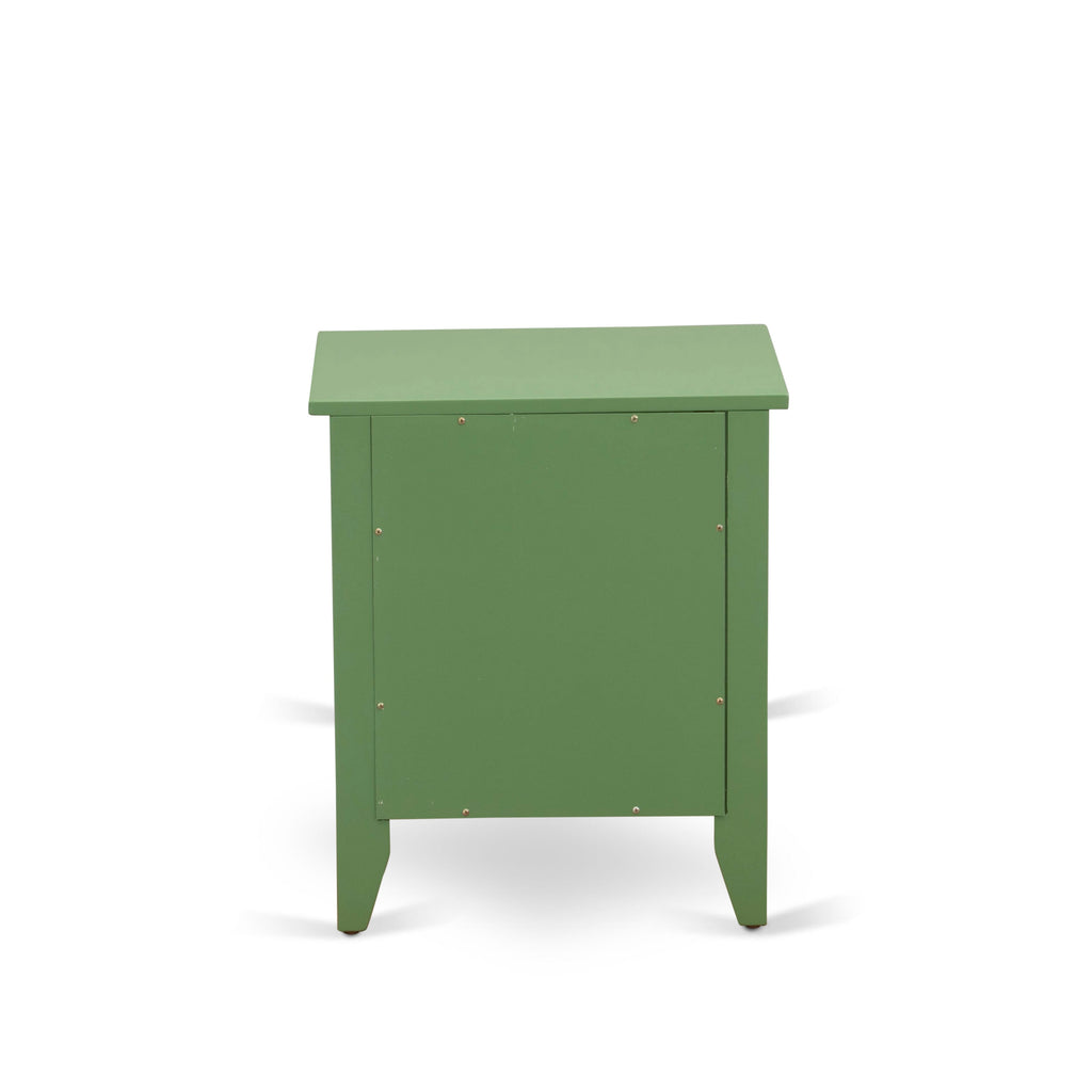 NL19Q-8SNXA Three-Piece Bedroom Ensemble with Tufted Queen Bed & Green Accent Nightstand