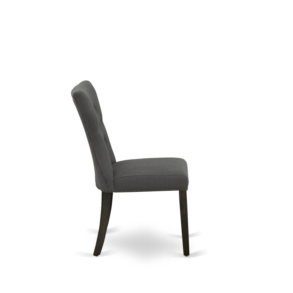 X12GA-DYQ-GS Elegance 14-Piece Dining Collection Rectangular Table, Coffee Table & 12 Dark Grey Linen Chairs
