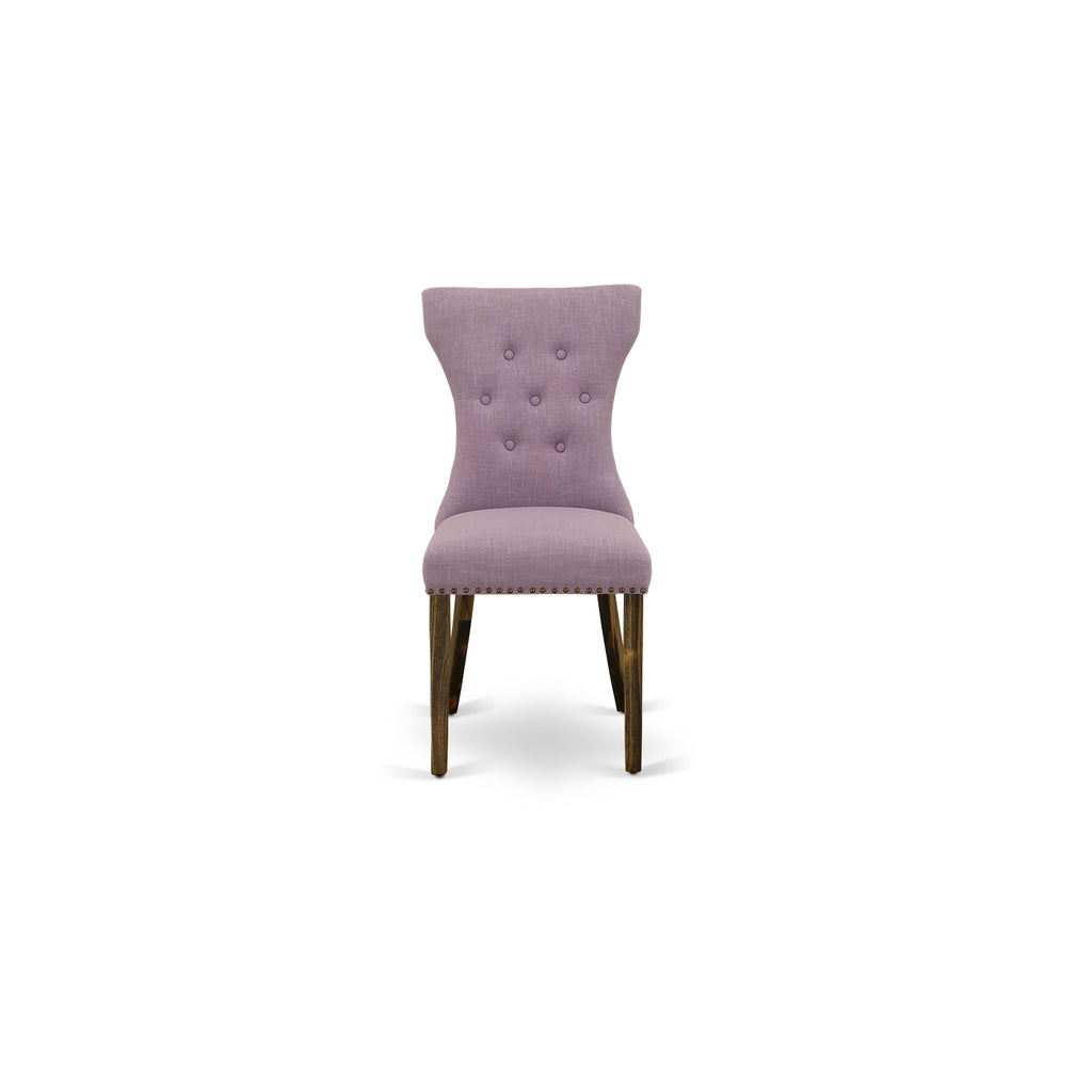 X797G2YHL-Z 9-Piece Dining Ensemble with X-Leg Table and 8 Dahlia Linen Chairs, Multi-Color, 40x72 Inches
