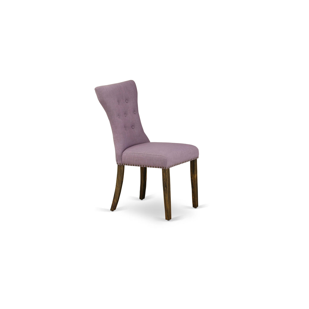 X797G2YHL-Z 9-Piece Dining Ensemble with X-Leg Table and 8 Dahlia Linen Chairs, Multi-Color, 40x72 Inches