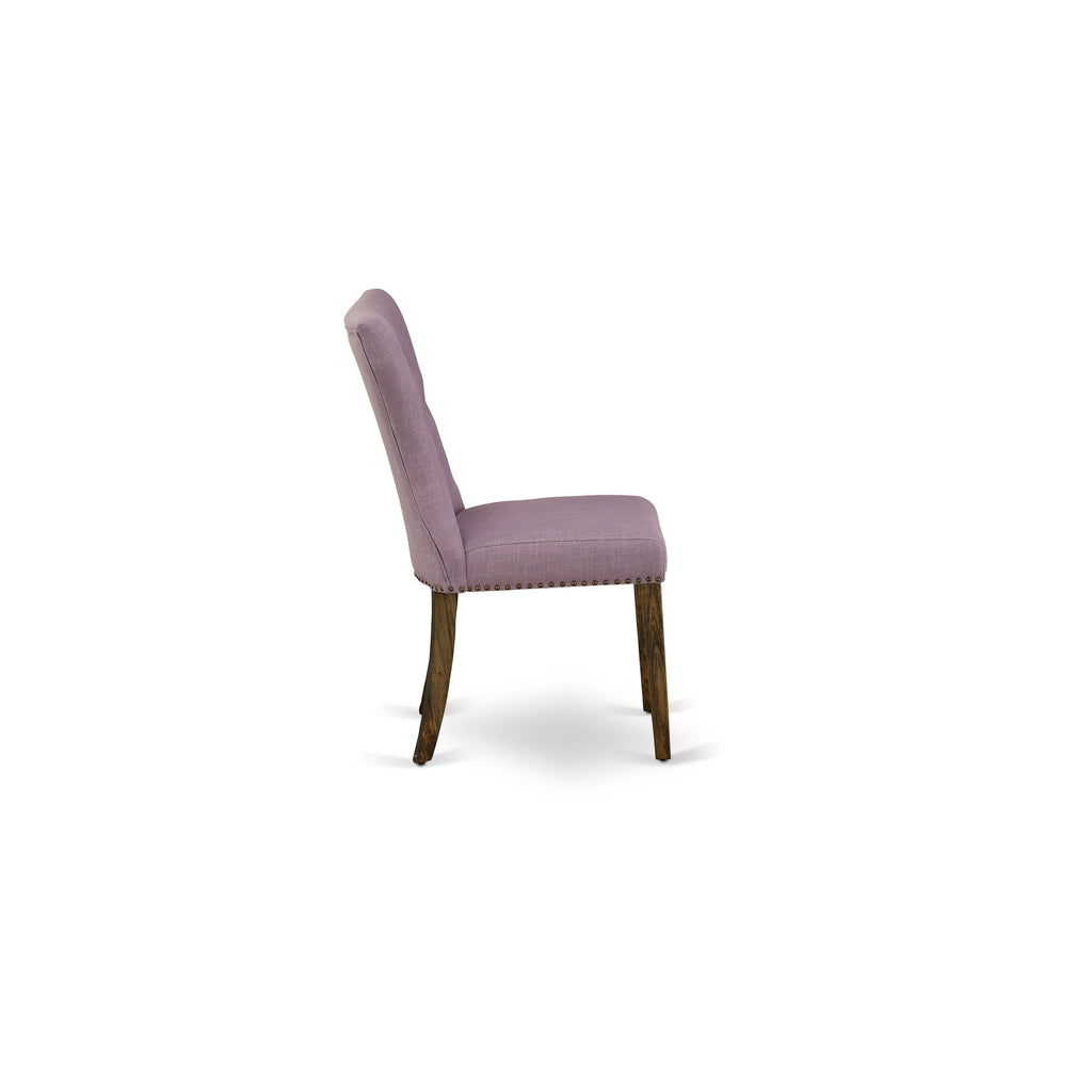 GAP7TKC 7-Piece Gallatin Dining Chair Set with Button-Tuft Trim and Elegant Dahlia Linen Fabric in Jacobean