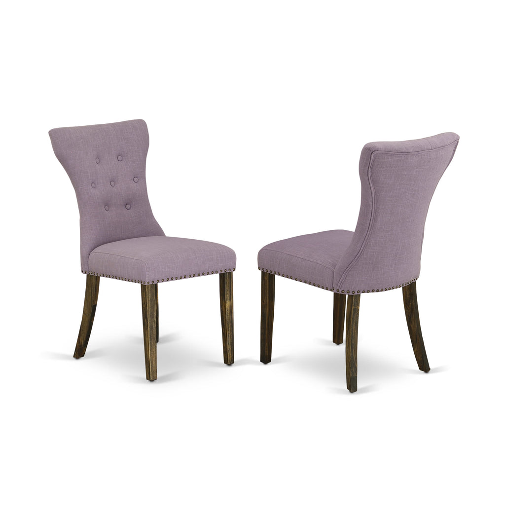 X797G2YHL-Z 9-Piece Dining Ensemble with X-Leg Table and 8 Dahlia Linen Chairs, Multi-Color, 40x72 Inches