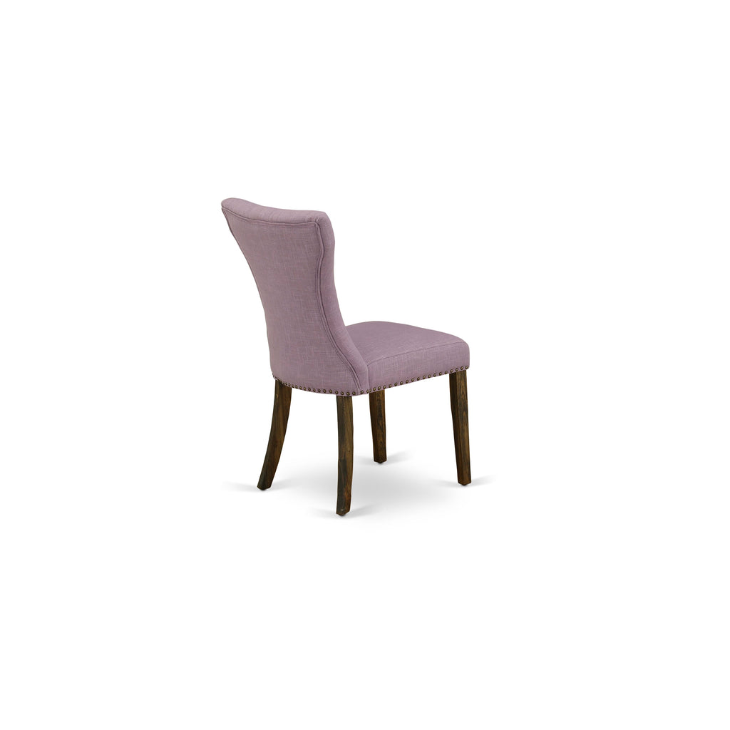 X797G2YHL-Z 9-Piece Dining Ensemble with X-Leg Table and 8 Dahlia Linen Chairs, Multi-Color, 40x72 Inches