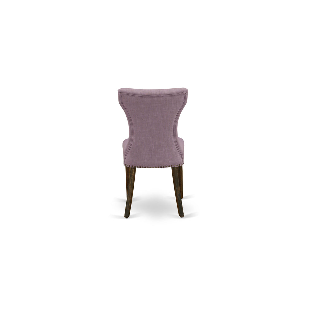 X797G2YHL-Z 9-Piece Dining Ensemble with X-Leg Table and 8 Dahlia Linen Chairs, Multi-Color, 40x72 Inches