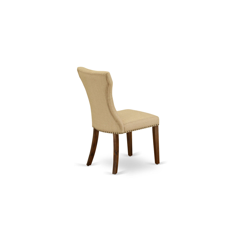LAGA7-3W-KA 7-Piece Dining Ensemble with 42x92 Rectangle Table and 6 Parson Chairs in Aged Jacobean Finish