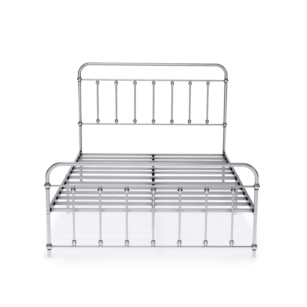 GDFBSCP 6-Legged Full-Sized Garland Bed Frame, Durable Metal Construction with Silver Finishing